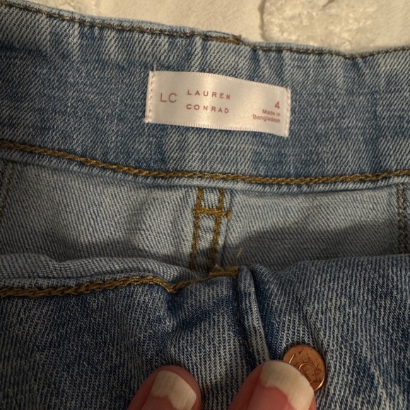 LC Lauren Conrad Wide Leg Cropped Jeans Size 4 Light Wash - Picture 7 of 7